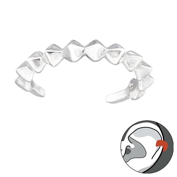 Sterling Silver Spike Ear Cuff - Picture 1 of 8